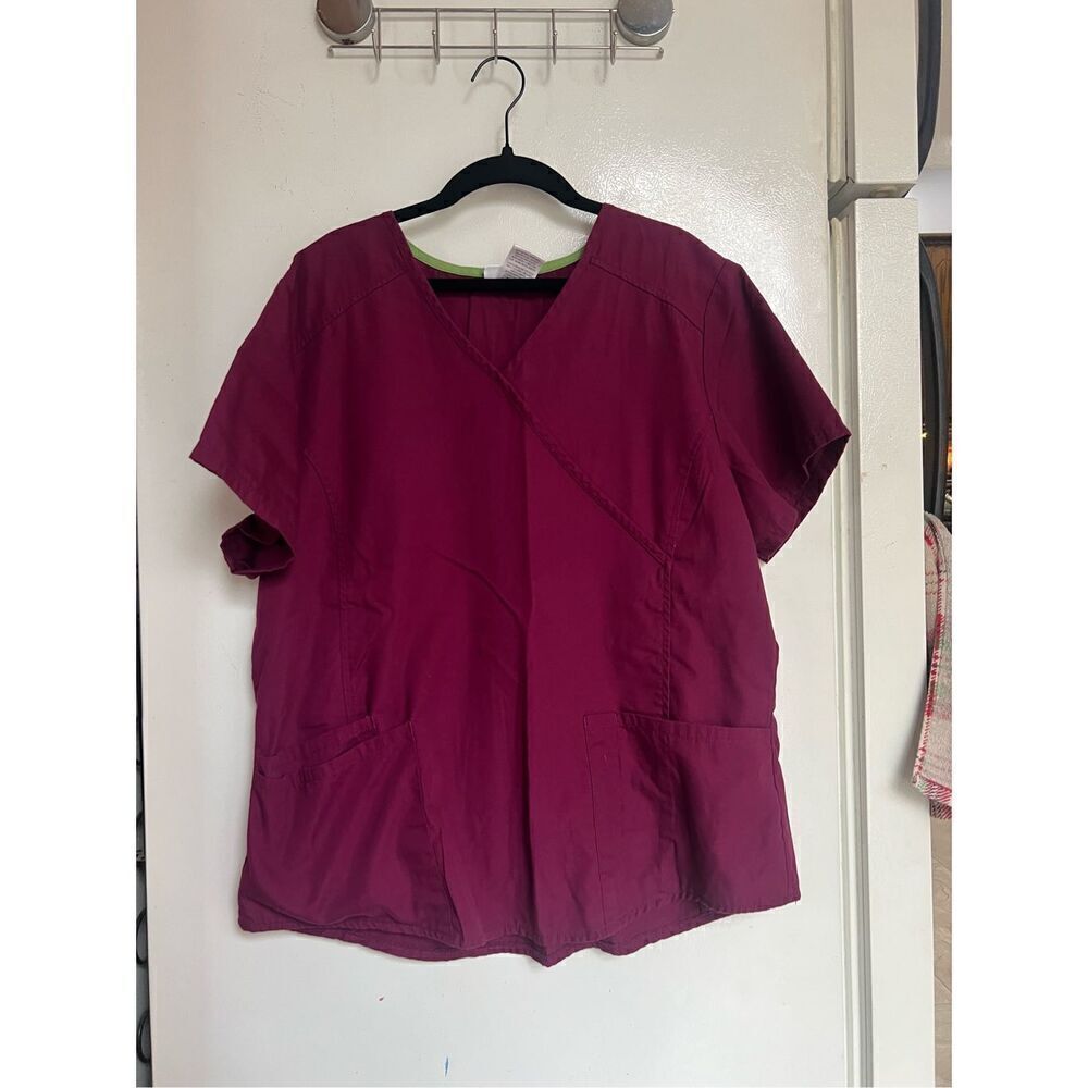 Scrubstar Wine Scrub Top Woman’s Size Large